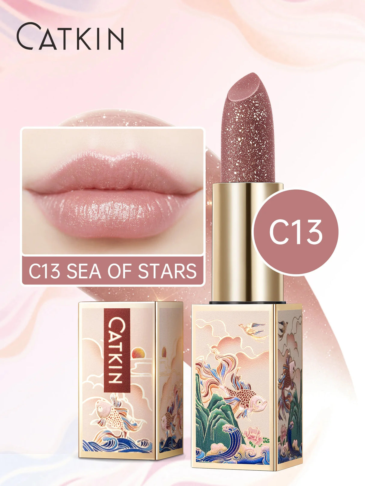 CATKIN Tinted Lip Balm Color Changing Lipstick Ultra Hydrating Natural Lip Moistrurizer with Vitamin E Nourishing For Cracked &