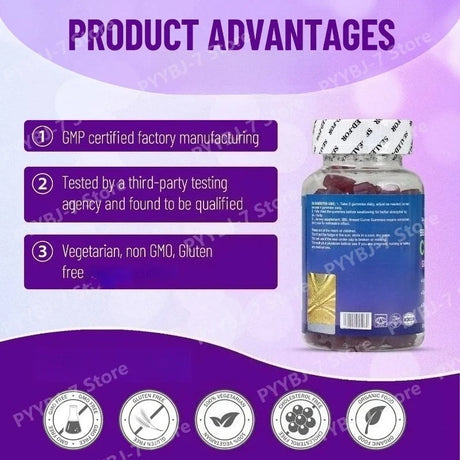 Herbal Gummies Supplement Maca Root Plant Extract Blend A Variety of Vitamins Suitable for Women Daily Wellness Support 60Count