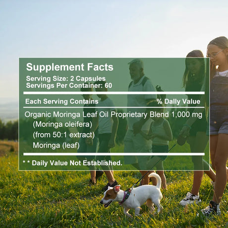 Moringa Extract Capsule Anti Stress Improve Sleep Enhance immunity Antioxidant - 60/120 Capsules