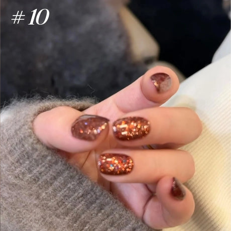 12ml 1-21pcs Brown Gold Cat Eye Gel Nail Polish Hot Selling Winter Whitening Magnet Gel Polish Gold Nails Nail Supplies Nail Art