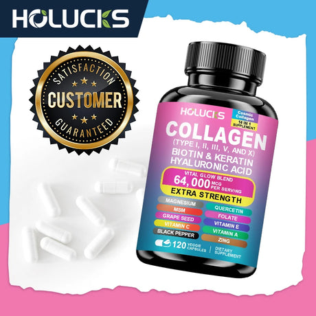 Buy 1 Get 1 Free! Pure Collagen Supplement, for Skin Firmness, Joint Health & Hair Growth, Promotes Youthful Glow, Non-GMO