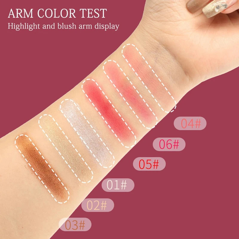3D Rose Petal Blush Highlights Natural Makeup Brightening Cheek Long Lasting Waterproof Matte Highlighter Shimmer Blusher Makeup