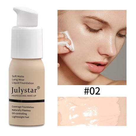 New Long Lasting Liquid Foundation Waterproof Oil Control Full Coverage Concealer Brighten Matte Moisturizing Primer Makeup Base