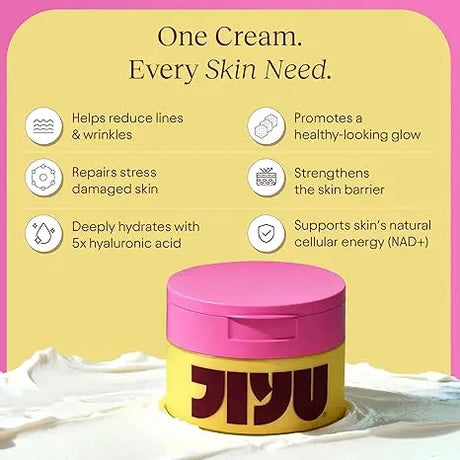 JiYu NAD+ Hydrating Face Moisturizer – Korean Anti-Aging Cream for Radiant, Firm & Smooth Skin – Deeply Hydrating & Brightening Daily Moisturizer Cream for Face and Body, All Skin Types – 50 ml