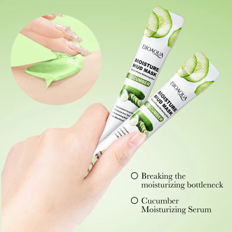 30pcs BIOAQUA Vitamin C Mud Masks Clay Face Mask Skincare Cucumber Moisturizing Anti-aging Whitening Facial Masks Skin Care
