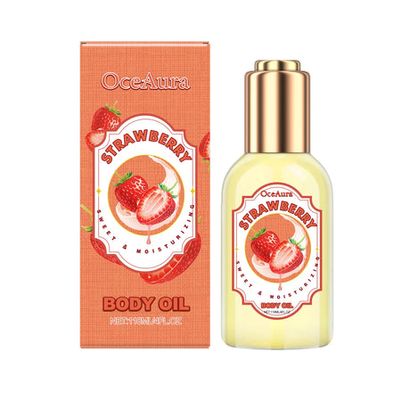OceAura Strawberry Body Oil Vanilla Sweet Caramel Perfume Moisturizing Skin Barrier Repair Nourish Marshmallow Body Massage Oil