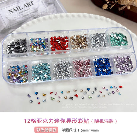 Conch Shell Coconut Tree Mermaid Tail Star Butterfly Heart Rhinestone Bowknot Christmas Snowflake Nail Art Accessory Decorations