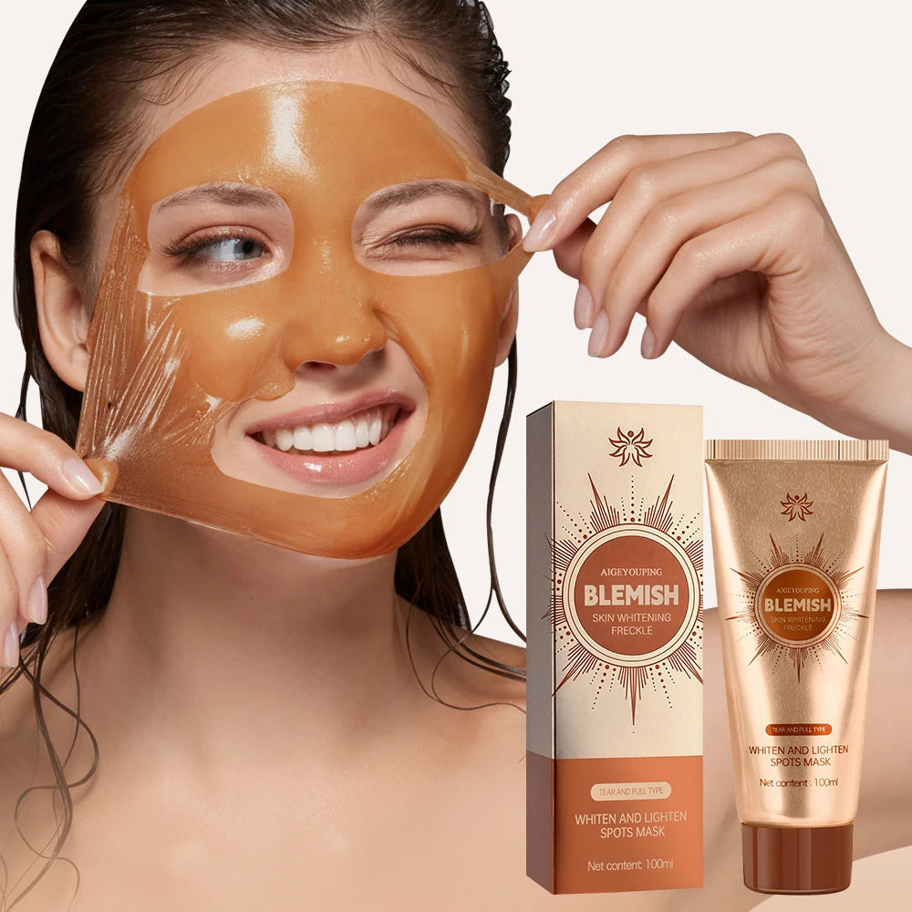 Whiten and Lighten Spots Mask Spots Peel-Off Facial Mask Anti-Blemish Freckle Brightening Mask Deeply Clean Pore Tightening Mois