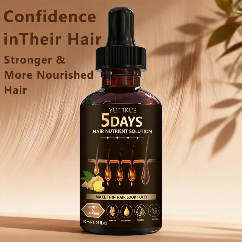 YUITIKUE Hair Nutrient Serum - Infused With Biotin, Caffeine & Ginger, Nourishes For Fuller-Looking Hair, 30ml
