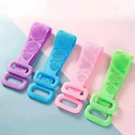 1PCS Silicone Bath Scrubber Soft Exfoliating Back Massage Shower Brush Body Wash Removal Tool for Bathroom