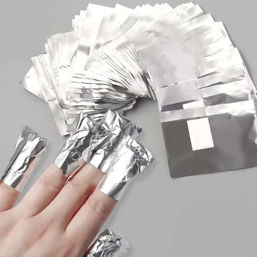 100/200/500Pcs Bag Aluminium Foil Nail Art Soak Off Polish Nail Removal Wraps Towel Gel Remover Manicure Tools