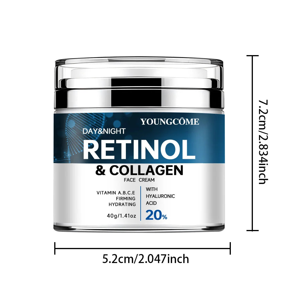 Retinol Collagen Face Cream Moisturiser Facial Anti Aging Whitening Skin Care Repair Fade Fine Lines Whitening Skin Shrink Pore