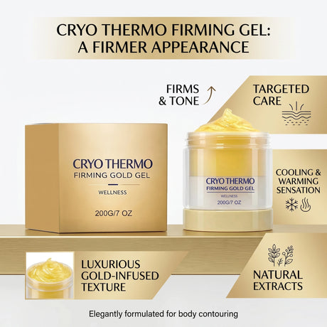 Cryo Thermo Firming Gold Gel for Sagging Skin 200g Anti Cellulite Improve Skin Elasticity Lifting Smoothing Sculpted Body Care 