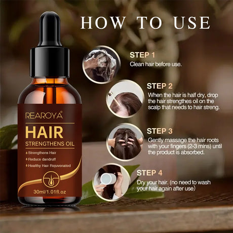 REAROYA Hair Care Essential Oil Improves Hair Quality Enhances Hair Toughness Restores Hair Luster Repairs Damaged Hair