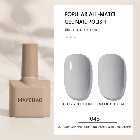 MAYCHAO Gel Nail Polish 12ML Full Coverage Base Top Coat Soak Off Gel Polish UV LED Gel Semi Permanent Varnishes Design Nail Art