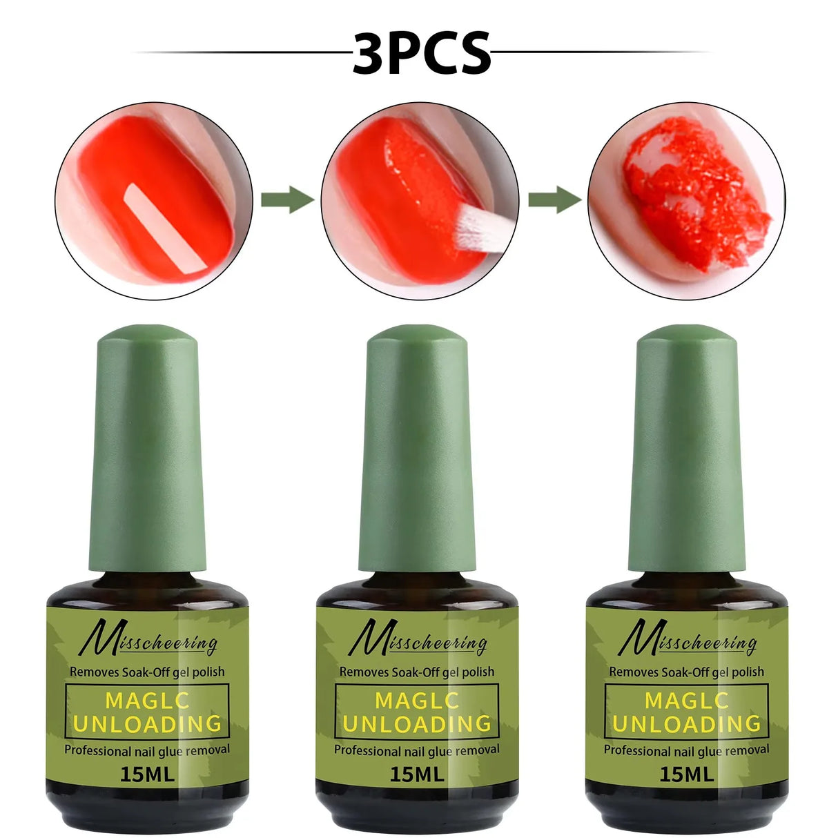 1/2pcs/Set Nail Magic Remover With Remover Tool Quickly & Easily Remove Gel Nail Polish And Poly Nail Gel Without Harming Nails