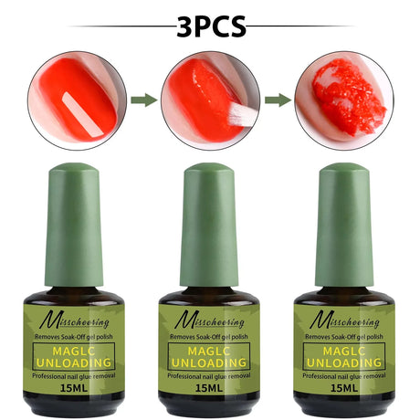 1/2pcs/Set Nail Magic Remover With Remover Tool Quickly & Easily Remove Gel Nail Polish And Poly Nail Gel Without Harming Nails