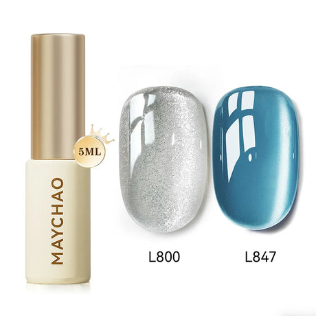 MAYCHAO 5ML Gel Nail Polish 9D Laser Diamond Glitter Cat Eye Gel Semi-Permanent Soak Off UV LED Gel Nail Manicure Tools Nail Art