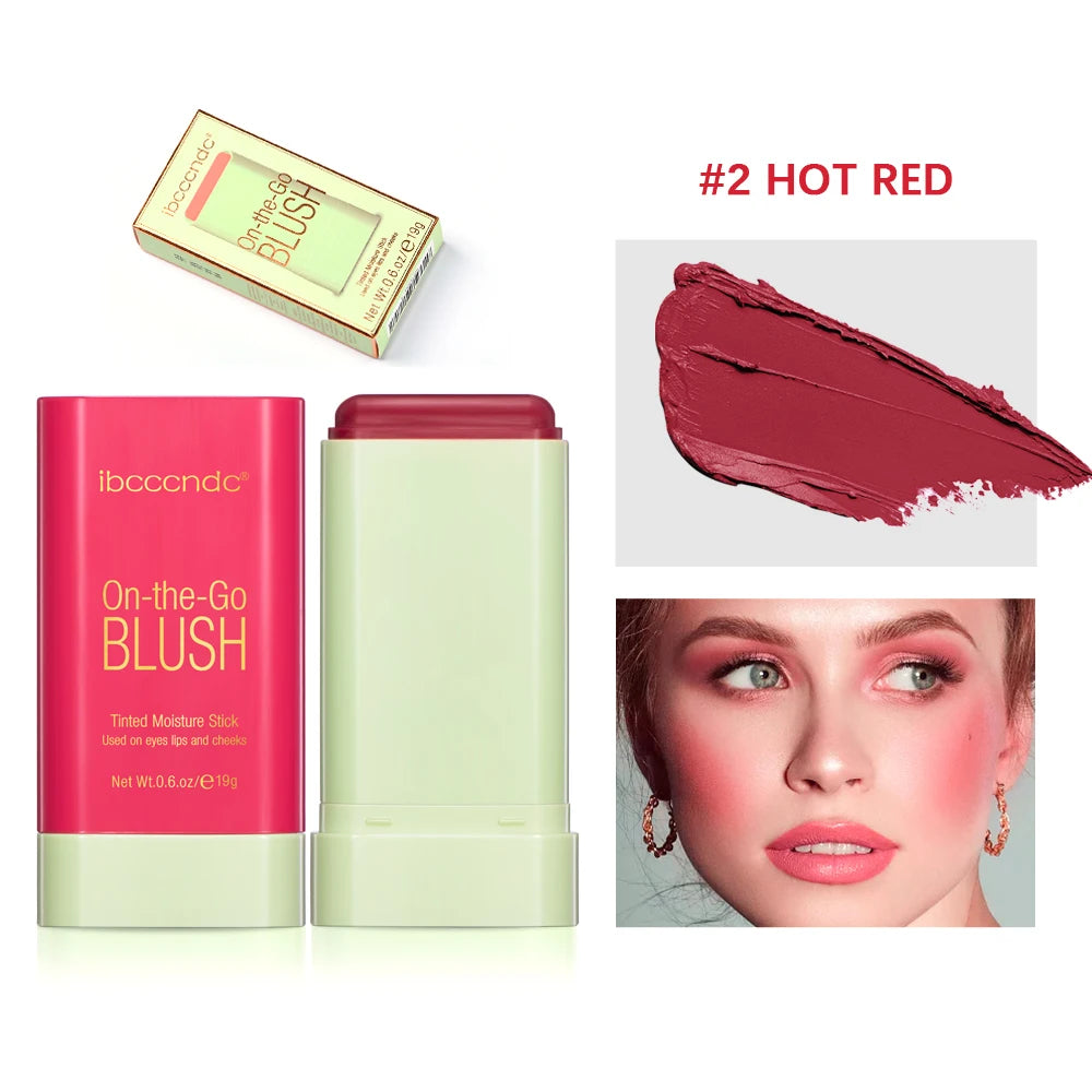 ibcccndc Rotating Blush Cream Tinted Moisture Stick Naturally Long-lasting Moisturizing Waterproof And Non-Removing Orange Blush