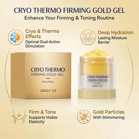 Cryo Thermo Firming Gold Gel for Sagging Skin 200g Anti Cellulite Improve Skin Elasticity Lifting Smoothing Sculpted Body Care 