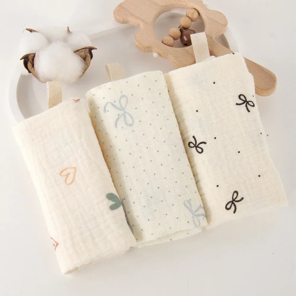 3/5Pcs 6-Layer Pure Cotton Baby Cotton Washcloth Soft Gauze Cotton Newborn Burp Cloth Absorbent Baby Towels Square Towels