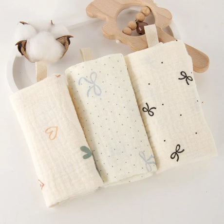 3/5Pcs 6-Layer Pure Cotton Baby Cotton Washcloth Soft Gauze Cotton Newborn Burp Cloth Absorbent Baby Towels Square Towels
