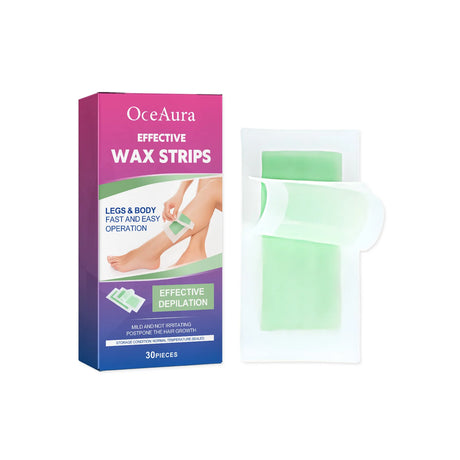 OceAura Hair Removal Wax Strips for Legs and Body Hair Growth Postponement Easy Operation Non-Irritating Depilatory Wax Strips