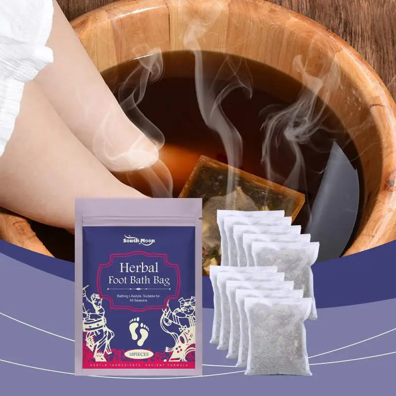 ✨ 10Pcs Mild Herbal Foot Soak Kit Wormwood Extract Nourish Nourish Soothing Foot Bath Liquid Foot Relaxation Foot Soak Kit