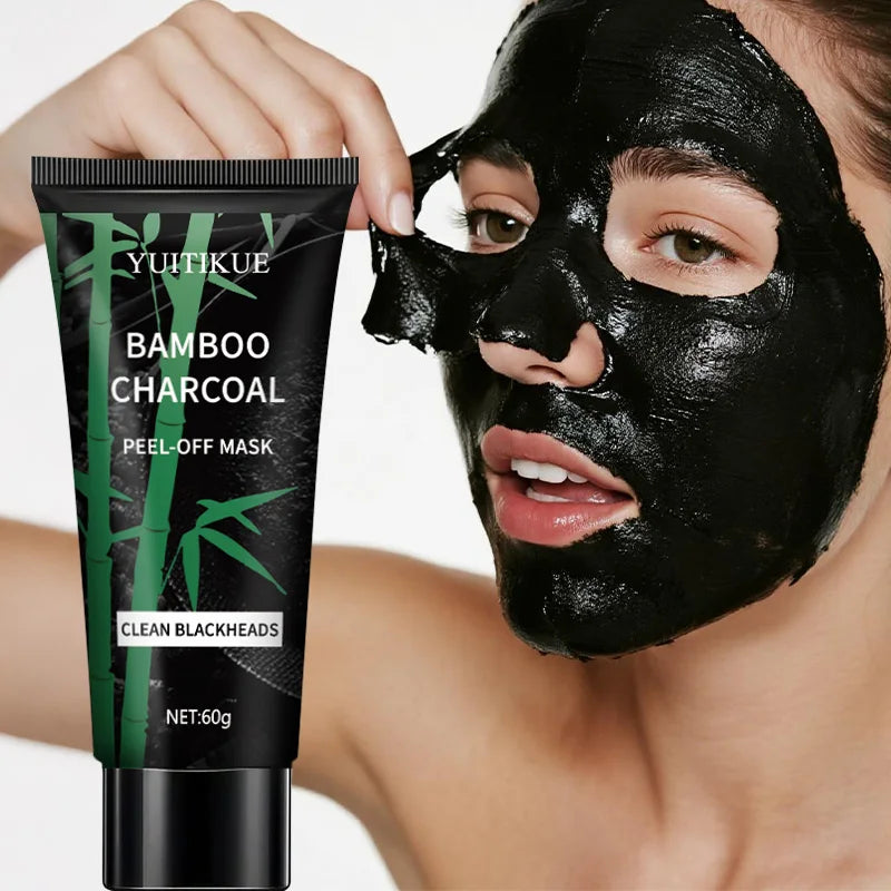 YUITIKUE Bamboo Charcoal Peel-Off Mask 60g - Deep Cleansing & Blackhead Removal, Purifies Pores, Skin Care Treatment
