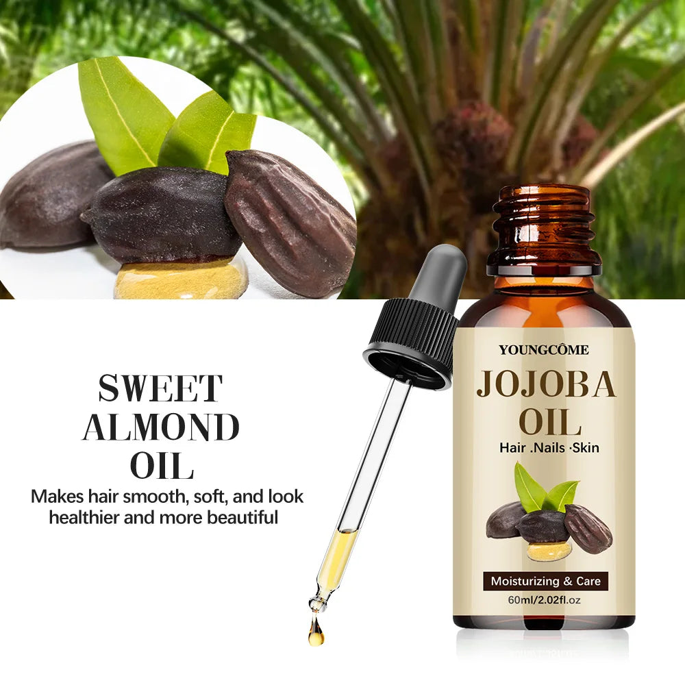 Organic Jojoba Oil, Pure Moisturizing Oil For Face, Hair, Skin Nails | Natural Cold Pressed Hexane Free Carrier Oil Hair Relaxer