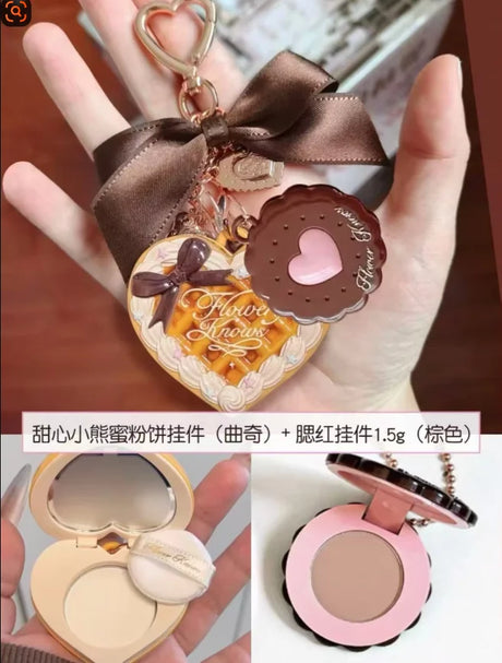 Flower Sweetie Bear Collection Setting Powder 2.5g Pendant Package Hanging Matte Soft Focus Oil Control Makeup Cosmetic