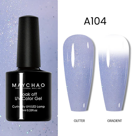 MAYCHAO Glitter Gel Nail Polish 7.3ml Semi-permanent Sequins Shiny Gel Base Top Coat Soak Off UV LED Varnish Nail Art Decoration