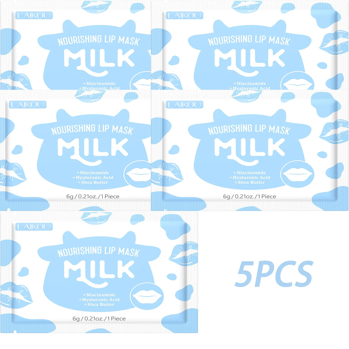 LAIKOU 5/10pcs Lip Mask Lip Care Moisturizing Hydrating Repair Lighten Lip Lines Gel Patch Lips Pad Patches Care Products