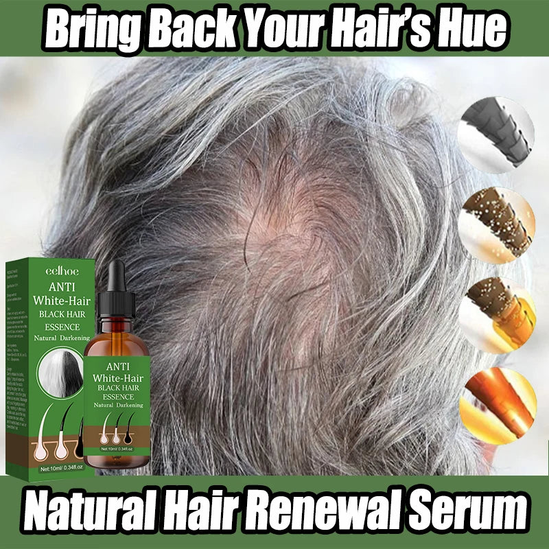 Gray To Black Hair Oil Reduces Premature Graying Nourishes Follicles Restores Natural Black Pigment Darkening Gray/white Hair