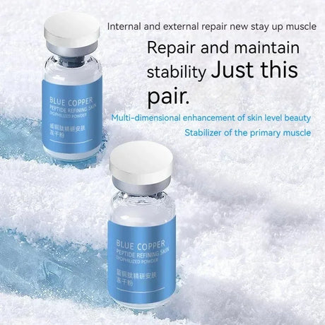 20pcs Blue Copper Peptide Freeze-Dried Powder Set Oligopeptide Anti Wrinkle Essence Shrink Pores Acne Treatment Skincare Serum