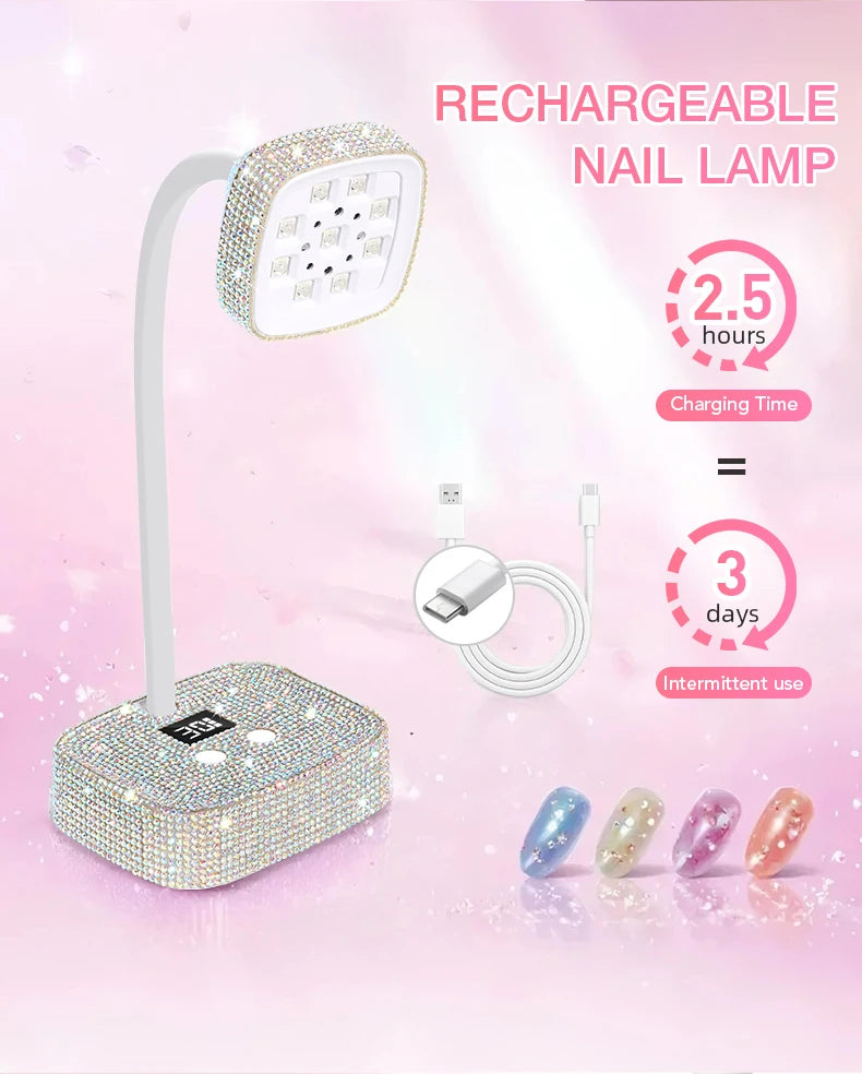 Professional Nail Lamp 9 LEDS UV Nail Dryer Auto Sensing Touch Control Fast Drying Nail Light 360 Bendable Nail Lamp