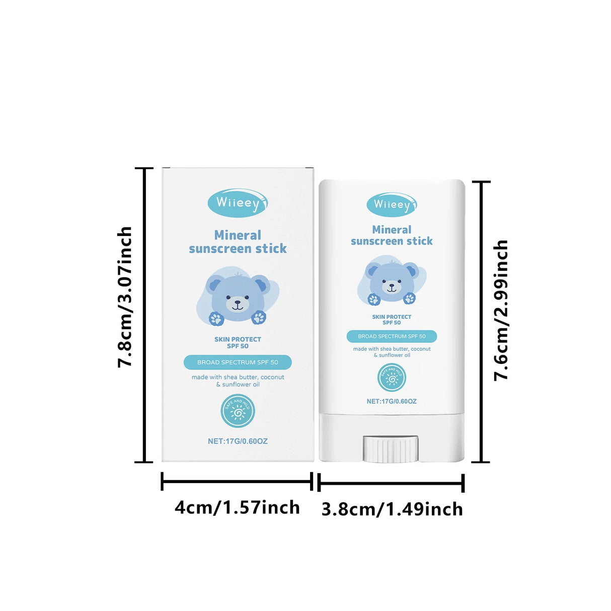Children's Mild Sunscreen Stick Refreshing Not Irritating SPF 50+ Prevent UVA/UVB Sunburn Moisturize Children Nourish Sunscreen