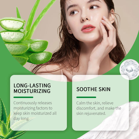 Hydrating Aloe Vera Gel Soothe Dry Skin Repair Sunburn Moisturizing Face Cream Improve Bulky Pores Shrink Natural Sleeping Mask