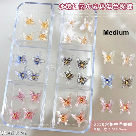 Conch Shell Coconut Tree Mermaid Tail Star Butterfly Heart Rhinestone Bowknot Christmas Snowflake Nail Art Accessory Decorations