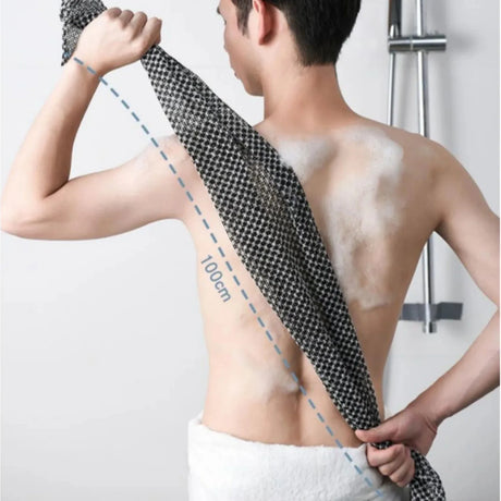 Japanese Exfoliating Bath Towel Ultra-Long Shower Scrubber for Back Antibacterial Foam Washcloth Multi-Use for Shower Skincare