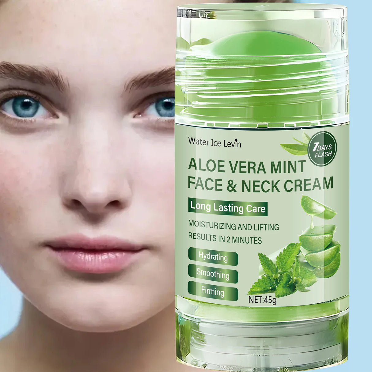 45g Aloe Vera Facial Firming Cream, Natural Aloe Vera Essence, Gentle and Skin-Friendly, Effectively Reduces Fine Lines, Tightens Skin, and Moisturizes Skin