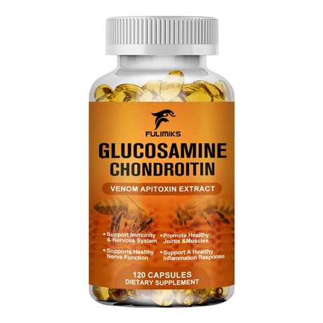 Glucosamine Chondroitin Capsules Vitamin C Nutrition Dietary Supplement Bone Knee Back Health Joints Mobility