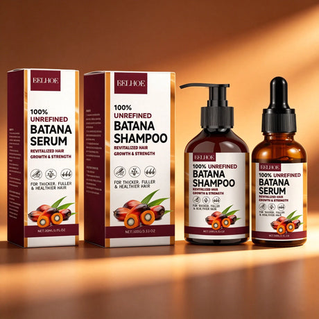 Batana Oil Shampoo Deep Cleaning Moisturizing Smooth Anti Frizzy Repair Damaged Hair Regulate Scalp Oil Regrowth Hair Care Set