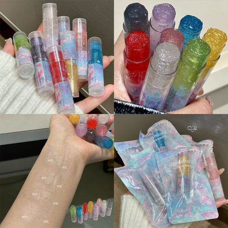 Fruit Jelly Shimmer Color-Change Lip Balm Hydrating Moisturizer Tinted Lip Care for Plump Juicy Lips Water Gloss Lipstick Makeup