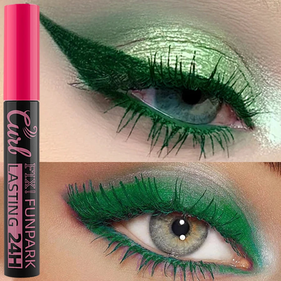 9 Color Mascara Thick Curl Waterproof Natural Eyelash Long Lasting Blue White Green Pink Black Eye Makeup Korean cosmetics