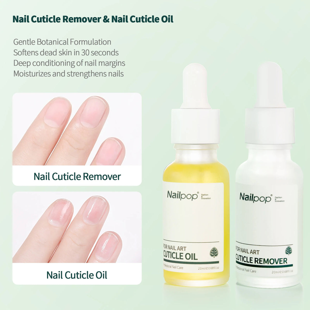 Nailpop Cuticle Oil and Softener for Nails 15ml Cuticle Remover Strengthener Nail Cuticle Protector Moisturize Manicure Kit 1pc