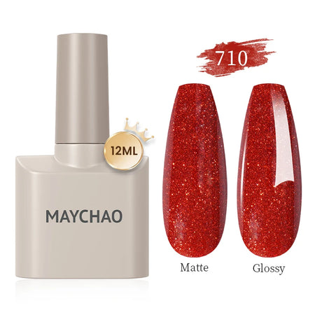 MAYCHAO Gel Nail Polish 12ML Full Coverage Base Top Coat Soak Off Gel Polish UV LED Gel Semi Permanent Varnishes Design Nail Art