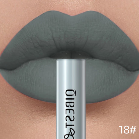 QIBEST Sexy Red Matte Lip Gloss Long Lasting Velvet Liquid Lipstick Lip Makeup Women Beauty Nonstick Cup Waterproof Lipgloss Hot
