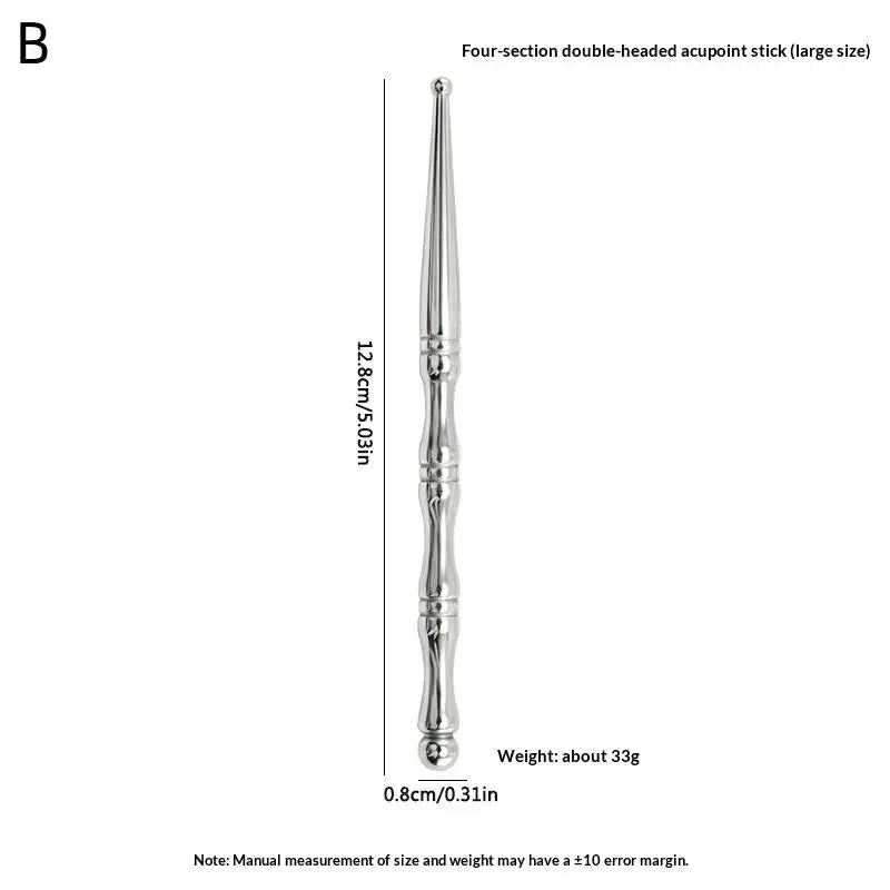 New Acupuncture Stick Double Head Face Massage Tool, Stainless Steel Acupressure Pen, Ear & Body Acupoint Probe For Muscle Relie
