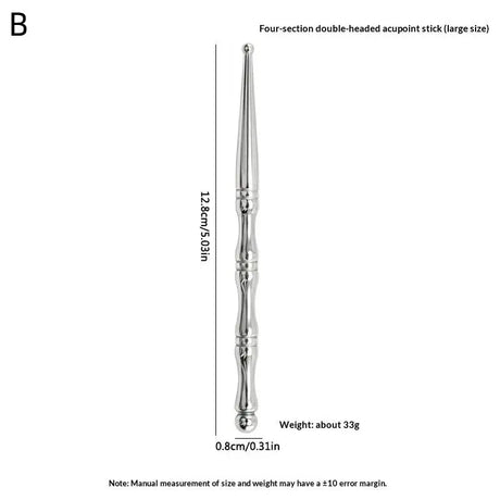New Acupuncture Stick Double Head Face Massage Tool, Stainless Steel Acupressure Pen, Ear & Body Acupoint Probe For Muscle Relie